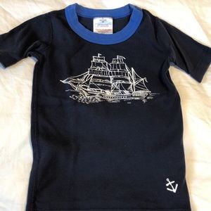 Hanna Andersson organic cotton pirate ship print short sleeve pajama set size 5